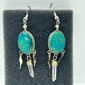 Turquoise and Silver Dangle Earrings